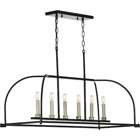 Progress Lighting Seneca Collection Six-Light Linear Chandelier P400175-031